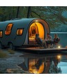 Lampe de camping portable Lumina Campo avec cellules solaires - RGB+CCT, powerbank, rechargeable, dimmable