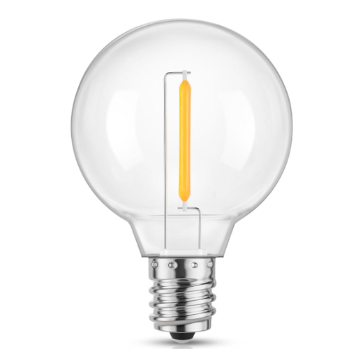 Ampoule LED E14 1W - G40, filament, verre clair