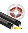 Éclairage pour panneau acoustique, 240 cm, noir - Ensemble complet avec profilé en aluminium et bande LED CCT