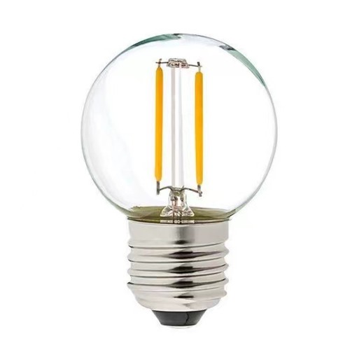 Ampoule LED E27 2W - G40, filament, verre clair