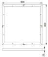 Cadre Troldtekt encastré 60x60 - Pour panneau LED, compatible avec Troldtekt sans ajustement, bord blanc