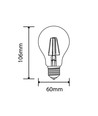 Ampoule LED E27 6W dimmable - Filament LED, A60