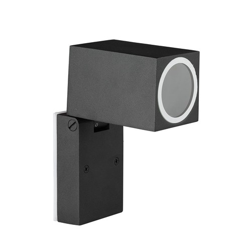 Applique murale GU10 avec tête orientable - IP44 extérieur, noir, aluminium, sans source lumineuse