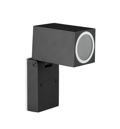 Applique murale GU10 avec tête orientable - IP44 extérieur, noir, aluminium, sans source lumineuse