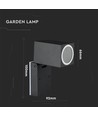 Applique murale GU10 avec tête orientable - IP44 extérieur, noir, aluminium, sans source lumineuse