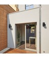 Applique murale E27 carrée avec éclairage haut/bas - Noir, IP44 extérieur, sans source lumineuse