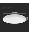 Plafonnier LED 24W avec détecteur - Ø29,5cm, IP44, bord blanc, 3000K, capteur micro-ondes intégré