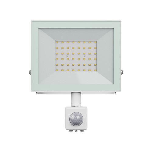 Projecteur 50W avec capteur - IP44, Blanc, lampe de travail, capteur PIR