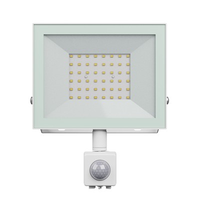Projecteur 50W avec capteur - IP44, Blanc, lampe de travail, capteur PIR