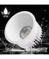 Spot encastrable 10W Ø8,5cm dimmable RA99 - IP54, perçage : Ø7,5 cm, dimensions : Ø8,5 cm, bord blanc