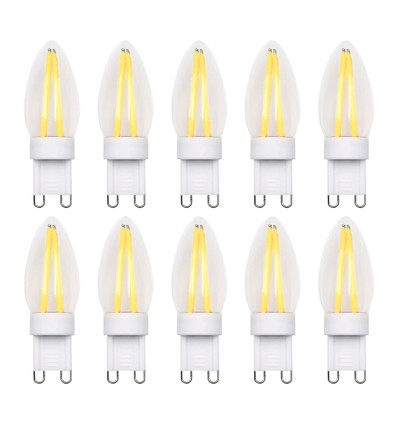 Lot de 10 ampoules G9 2W dimmables - 2700K, LED à filament