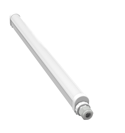 Réglette 60cm 18W, câblage traversant - 130lm/W, IP65