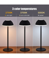 Lampe de table LED rechargeable intérieur/extérieur - Blanc, tactile dimmable, 3 en 1, IP54 extérieur