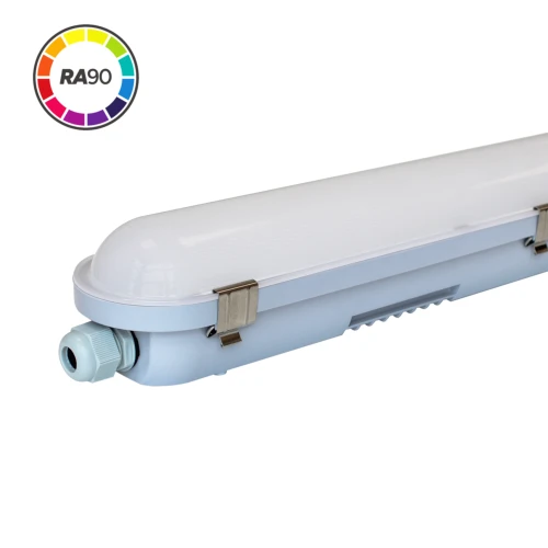 Réglette 120cm 40W HiCRI, câblage traversant - IP65, RA90, sans scintillement