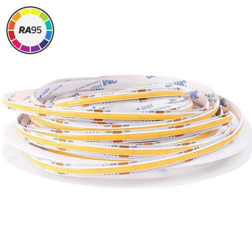 5m 4W/m Ruban LED COB sans points RA95 - 24V DC, 2700K, IP20, 320 LED/m, 5 ans de garantie