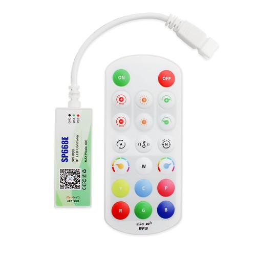 Contrôleur RGBIC 3 broches avec télécommande - Bluetooth, sans fil RF