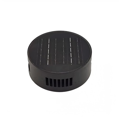 Applique solaire - IP54, ronde, noire, rotative, capteur crépusculaire