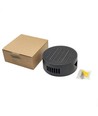 Applique solaire - IP54, ronde, noire, rotative, capteur crépusculaire