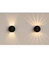 Applique solaire - IP54, ronde, noire, rotative, capteur crépusculaire