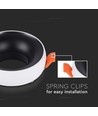 Downlight GU10 encastrable - Rond, cadre blanc, réflecteur noir, aluminium, IP20, Trou: Ø6 cm, Dimensions: Ø9,2 cm