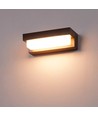 Applique murale solaire CCT - IP54, 3 couleurs de lumière, noir, carrée, capteur crépusculaire