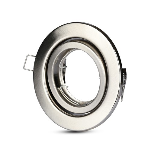 Spot encastrable GU10 - Nickel satiné, rond, Ø99 mm, perçage : Ø74 mm