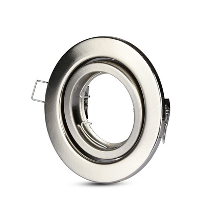 Spot encastrable GU10 - Nickel satiné, rond, Ø99 mm, perçage : Ø74 mm