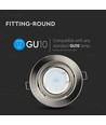 Spot encastrable GU10 - Nickel satiné, rond, Ø99 mm, perçage : Ø74 mm