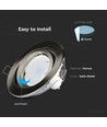 Spot encastrable GU10 - Nickel satiné, rond, Ø99 mm, perçage : Ø74 mm