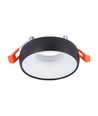 Spot encastrable GU10 - Rond, noir avec réflecteur blanc, aluminium, perçage : Ø6cm, dim : Ø9,2cm