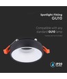 Spot encastrable GU10 - Rond, noir avec réflecteur blanc, aluminium, perçage : Ø6cm, dim : Ø9,2cm