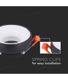 Spot encastrable GU10 - Rond, noir avec réflecteur blanc, aluminium, perçage : Ø6cm, dim : Ø9,2cm