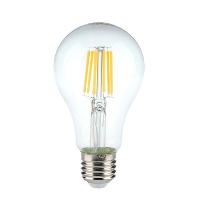 Ampoule LED filament E27 10W - A60, verre clair, 1055lm, 4000K