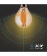 Ampoule LED filament E14 4W - P45, verre ambré, 2200K, forme goutte
