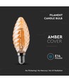 Ampoule LED filament E14 4W flamme - Twist, verre ambré, 2200K, 350lm