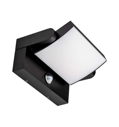 Applique murale LED 17W avec capteur - IP65, noir, capteur PIR, source lumineuse incluse