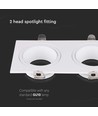 Spot encastrable GU10 rectangulaire double - Blanc, métal et polycarbonate, sans source lumineuse