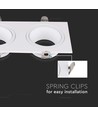 Spot encastrable GU10 rectangulaire double - Blanc, métal et polycarbonate, sans source lumineuse