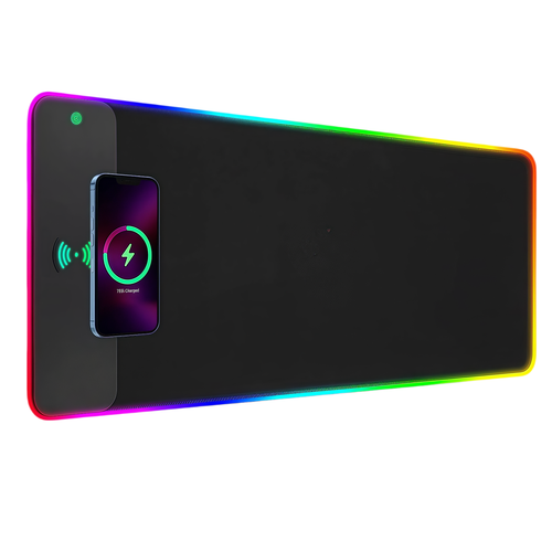 Tapis de souris RGB - 80x30cm, charge sans fil pour mobile