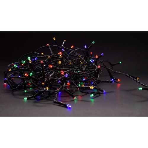 Guirlande lumineuse de Noël LED multicolore 9 m - 120 LED, fonction mémoire, IP44 extérieur, avec télécommande IR, 230V