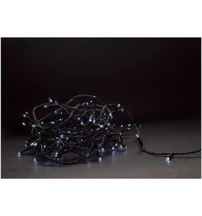 Guirlande lumineuse LED de Noël 5 m, blanc froid - 50 LED, IP44 extérieur, télécommande IR, minuterie, batterie