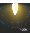 Ampoule LED flamme E14 4W dimmable - Filament, blanc chaud