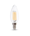 Ampoule LED flamme E14 4W dimmable - Filament, blanc chaud