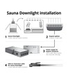 Spot encastré sauna - 24V DC, IRC93, 1,1W, câble 3m, trou : Ø3 cm, dimensions : Ø3,5 cm