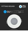 IP54 Downlight sans source lumineuse - Joint en caoutchouc, Trou : Ø7,5 cm, Dimensions : Ø8,4 cm, compatible avec GU10 et MR16