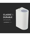 Applique murale GU10 Up/Down - IP44 extérieur, blanc, aluminium, sans source lumineuse