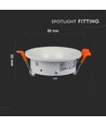Downlight GU10 encastrable - Rond, blanc, trou Ø75 mm, système de verrouillage sans ressort, sans source lumineuse