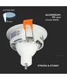 Downlight GU10 encastrable - Rond, blanc, trou Ø75 mm, système de verrouillage sans ressort, sans source lumineuse