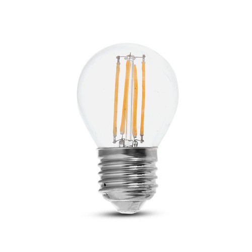 Ampoule LED E27 6W filament - G45, 800lm, 133lm/W, verre clair, 6400K