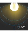Ampoule LED E27 6W filament - G45, 800lm, 133lm/W, verre clair, 6400K